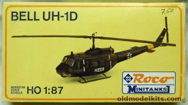 Roco 1/87 Bell UH-1D Iroquois Huey Gunship HO Scale - US Army of Luftwaffe, 248 plastic model kit